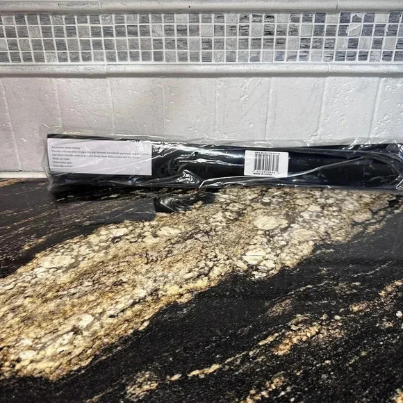 2 Pk Silicone Stove Counter Gap Cover Oven Guard Spill Seal Slit Filler, Black! - Picture 3 of 7